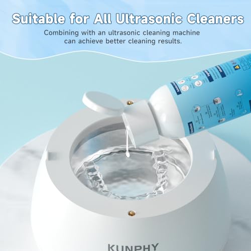 Image of Ultrasonic Retainer Cleaner Solution for Ultrasonic Denture Cleaner-Professional Cleaning of Retainers, Invisible Aligners, Mouth Guards, Night Guards, Remove Odors, Discoloration & Stains 1.8oz