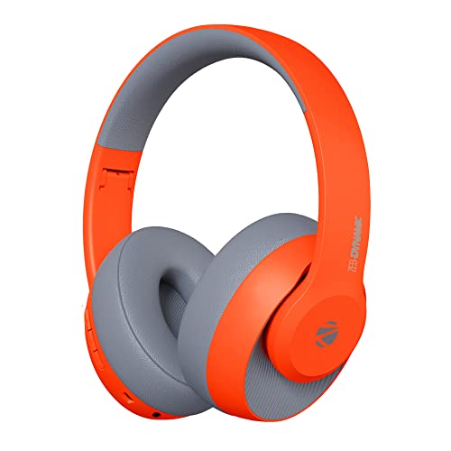 Image of ZEBRONICS Dynamic Wireless Over Ear Headphone with 34 Hours Playback,Dual Pairing,Call Function, Aux, Voice Assistant Supportadjustable Headband(Orange)