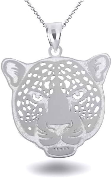 10K Yellow, White, or Rose Gold Cheetah Head Symbol of Speed Animal Pendant Necklace - Choice of Metal & Length