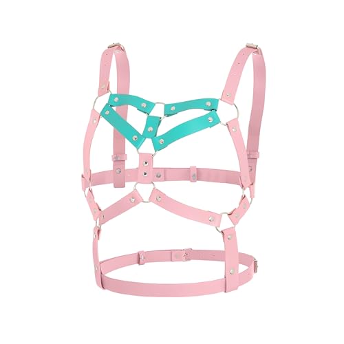 Navoky Punk Leather Chest Belt Gothic Bra Belts Waist Belts Adjustable Simple Colorful Body Accessory for Women