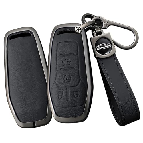 Protection complète pour clés Ford avec étui en cuir et métal robuste