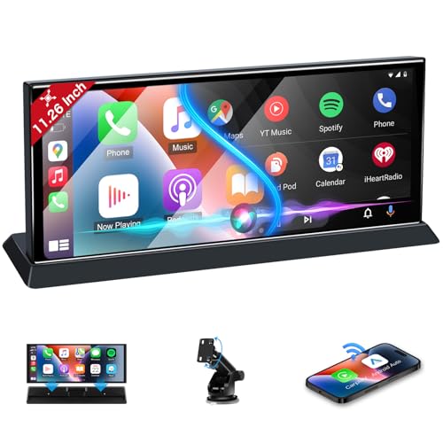 11.26 Inch Apple Carplay Screen, Wireless Apple Car Play Android Auto with Unique Bracket Car Tablet Pro Max 2025, Apple Car Play Screen for GPS Navigation Siri/GOO-gle Mirror Link Bluetooth FM