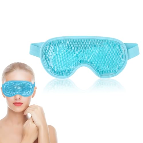 KSUKTSW Máscara de Gel para Ojos, Antifaz Gel Frío Ojos, Reutilizable Antifaz para Ojos Fríos de Calor y Frío, Mascarilla Relajante para Dormir, para Ojos Hinchados, Ojeras, Fatiga Ocular, Migrañas