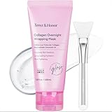 TEREZ & HONOR Collagen Night Wrapping Peel Off Mask: Korean Face Mask for Elasticity, Hydrating & Glow - 100Dalton Smallest Molecular Collagen - Dermatologist Tested 3.4 FL OZ