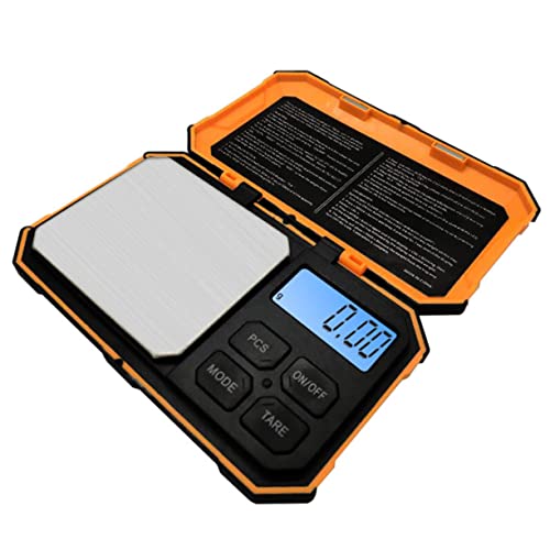 Cabilock escala de joyería pequeño gramo peso Kiosko pesado pesas kitchen scale báscula digital báscula precisión Escala electrónica báscula de alta precisión abdominales inoxidables Orange