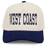 Funky Junque Two Tone Vintage Corduroy Snapback Hat - West Coast - Navy/Beige