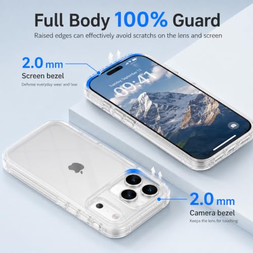 KINFERTE for iphone18 Pro CaseClear/iPhone 17 Pro 3-Layer Crystal Clear Shockproof Phone Cover, Heavy Duty Anti-Drop Rugged Transparent Protective Case by KINFERTE - Used condition - Image 5