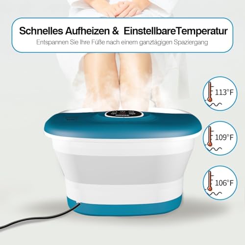 Bain de pied massant chauffant KNQZE pliable avec télécommande