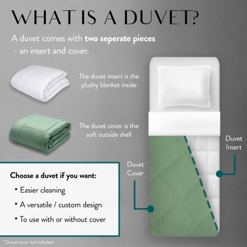 Image of Danjor Linens Duvet Insert King - Lightweight Down Comforter for King Size Bed - Cooling, Microfiber, Down Alternative Fill - Machine Washable, White