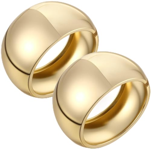 Tondiamo 2 Pcs Chunky Gold Bangle Bracelets for Women Hinged Big Wide Trendy Cuff Bracelet Fashion Jewelry Christmas Party Gifts(Trendy Style)