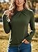 Dokotoo Long Sleeve Shirts for Women Christmas Mock Neck Tops Business Casual Twist Knot Slim Fit Stretch Underwear Going Out T-Shirts Fashion Holiday Outfits Clothes 2025 Plus Size Green XX-Large