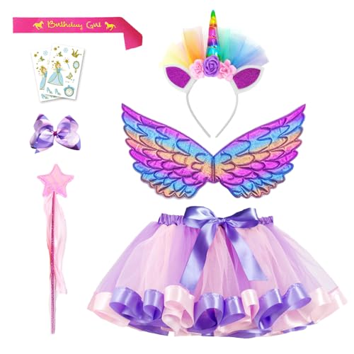 Product Image of the DaisyFormals Purple Tutu Skirt Set 8 Pack for Little Girls Birthday Dress Up...