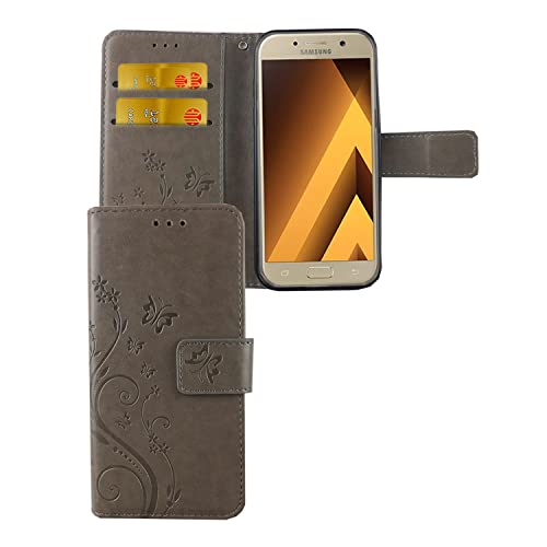 Coque Samsung Galaxy A3 2017 portefeuille rabat gris pour éviter les rayures