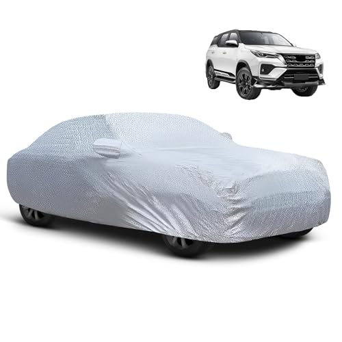 Image of Autofy Car Cover Waterproof SilverShield for Toyota Fortuner [Year 2021 Onwards] - Fortuner Car Cover Dust & UV Protection Fortuner Car Body Cover with Mirror Pocket Soft Cotton Lining