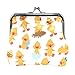 ZZAEO Baby Duck Seamless Cute Ducklings Cute Coin Purse for Women and Girls Retro Money Pouch with Kiss-lock Buckle Small Wallet Card Change Holder
