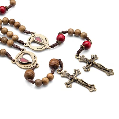 Terço do Casal Madeira Imbuia 8mm