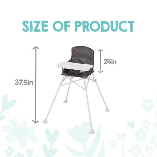 Image of Regalo My Portable High Chair, Foldable High Chair for Babies & Toddlers, Indoor /Outdoor Baby Chair, Travel High Chair with Tray & Cup Holder, Gray