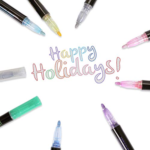 Sgdzvd Outline Metallic Markers, Doodle Glitter Markers For Kids, Super Squiggles Colored Pens For Writing Journal & Drawing, Paint Markers For Diy Gift Cards, Rock Painting & Art Supplies (Set Of 12) #TOP3