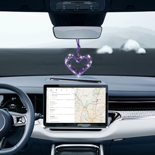image for Mandark Bling Heart Car Hanging Accessories, Crystal Rhinestone Vehicl
