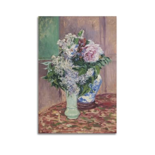 Lilas et pivoines Caillebotte sur toile murale haut de gamme 50x76
