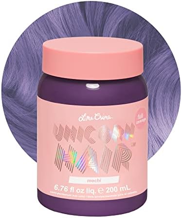 Lime Crime Unicorn Hair Dye Full Coverage, Mochi (Lavender) - Vegan and Cruelty Free Semi-Permanent Hair Color Conditions & Moisturizes - Temporary Purple Hair Dye With Sugary Citrus Vanilla Scent