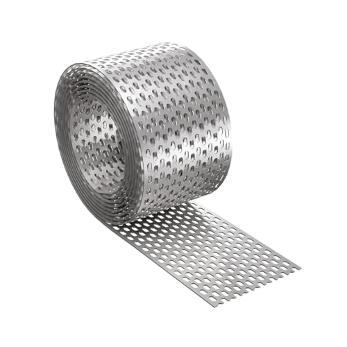 5lfm Aluminium Traufgitter Aluminium (silbern) oder Ziegelrot/Schwarz beidseitig lackiert ALU Vogelschutzgitter Schutzgitter Lüftungsgitter Lüftungsband (Aluminium (silbern), 100mm breit)