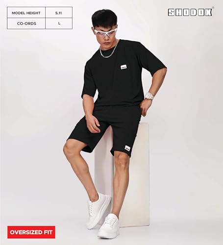 Image of SHODOX Men's Solid Relaxed Fit T Shirt and Shorts Set | Casual Summer Wear | Comfortable Stylish Outfit for Men