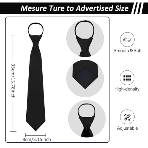Mantieqingway Ties for Women, Pre-tied Zipper Tie Girls/Boys Adjustable Neckties for Uniforms, School, JK Cosplay, Accessory4