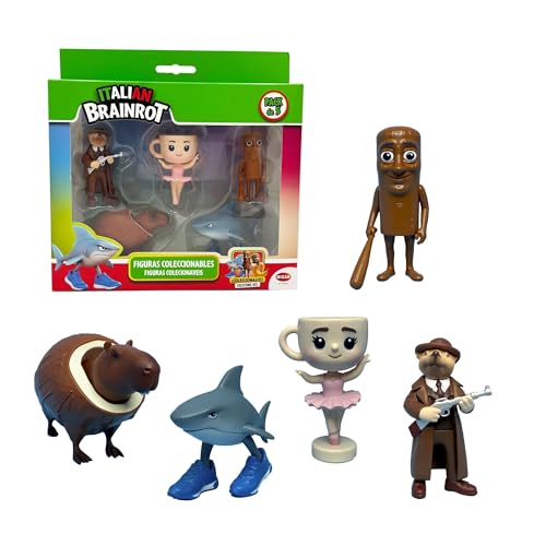Bizak Italian Brainrot Pack de 5 Figuras, Figura Coleccionable, 8 Modelos, 5 cm (35007601)