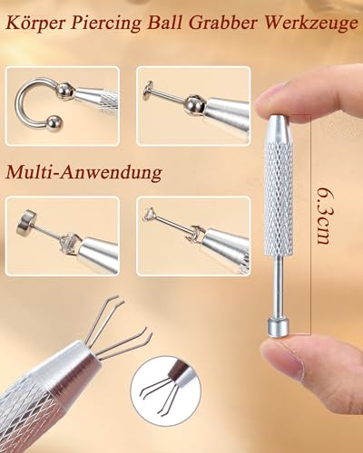 LOLIAS 16G 18G Piercing Taper Insertion Piercing Kugel Aufdreher Piercing Nadeln Edelstahl Piercing Set Selber Stechen für Ohr Nase Lippe Bauch