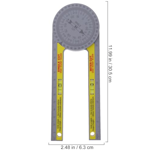 Buscador de ángulos plástico con escalas duales para carpintería miniatura 3