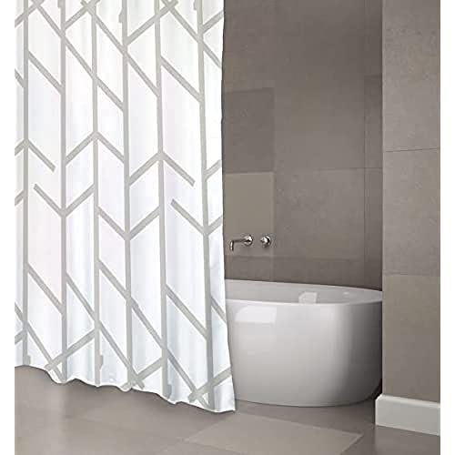 MSV "Premium Tree Polyester Shower Curtain, Grey, 180 x 200 cm, W 7.9" x L 11.8" (1 Panels)