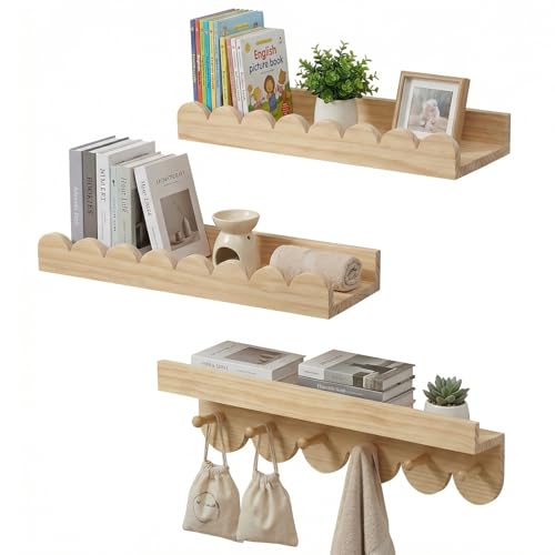 3er Wandregal Kinderzimmer 40cm Bücherregal