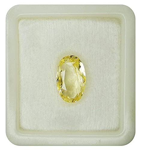 Image of Gems Yellow Sapphire Pukhraj 7.50 Carat / 8.25 Ratti GGTL Certified from Sri Lanka (Ceylon) Natural Original AAA++ Quality Loose Gemstone
