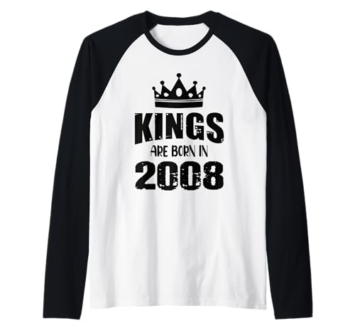 I re sono nati nel 2008 Compleanno 2008 Nato nel 2008 Maglia con Maniche Raglan