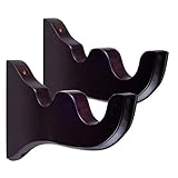Drapery Curtain Wood Large Double Bracket for 2' Drapery Rod - Espresso - Set of 2