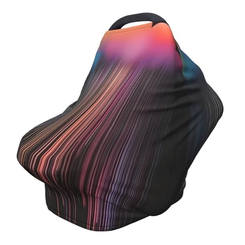 XZDHYZ Colorful rainbow rain Versatile full-print Stroller Chair Cover/Nursing Cover, specially designed for your baby, Black