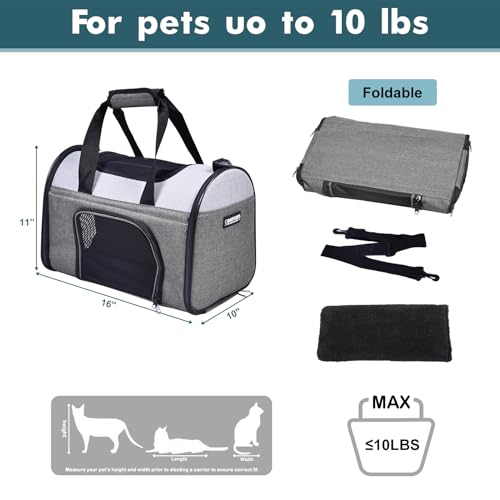 JESPET Soft-Sided Kennel Pet Carrier for Small Dogs, Cats, Puppy, Airline Approved Cat Carriers Dog Carrier Collapsible, Travel Handbag & Car Seat - Thumbnail 6