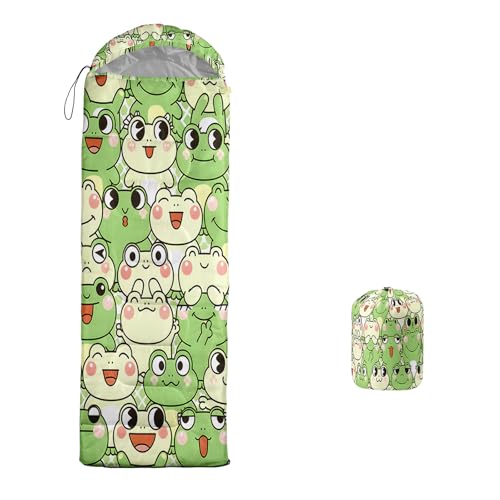 Image of QOOMO Axolotl Cute Camping Sleeping Bags,3 Season Warm & Cool Weather,Lightweight,Waterproof Sleeping Bags for Adults & Kids,Traveling,and Outdoors