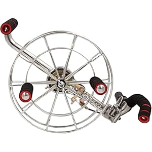 Kite Reel Winder Line Winding Reel Grip Wheel Handle 4 Guides Stainless Steel Wire Take-up Hand Wheel with Brake for…