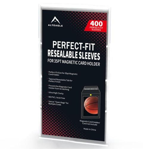 Alteagle Resealable Sleeves for 35PT Magnetic Card Holders, Exact Fit Team Bags for 35 PT Magnetic Card Holders (400 Pack)