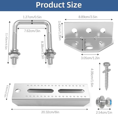 Support de couchette pivotant galvanisé 20,3 cm (Lot de 4)