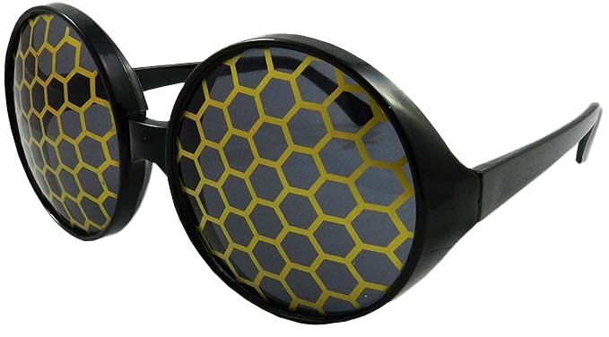 Bee Fly Sunglasses, Bumble Bee Accessory for Kids and Adults, Fun Oversized Bug-Inspired Glasses
