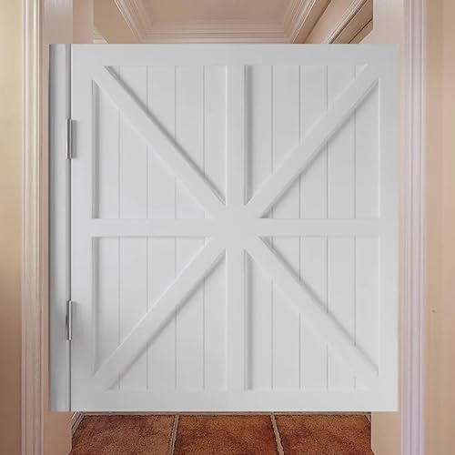 Single Panel Swing Cafe Doors - Dual Swing Solid Wood Restaurant Door with Hinges for Pub, Shop, Interior & Bathroom Entryway