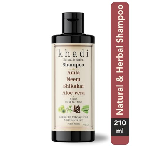 Image of Khadi Amla Neem Shikakai Aloe Vera Anti Hair Fall & Damage Repair Shampoo | Sulfate, SLS & Paraben Free 210 ml