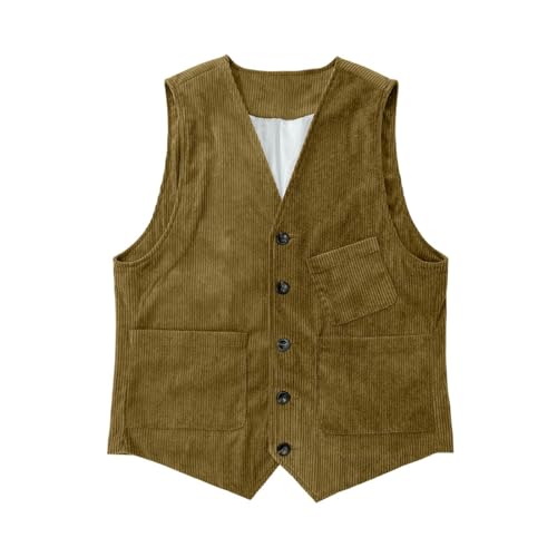 Chaleco de pana retro para hombre ropa casual de moda británica