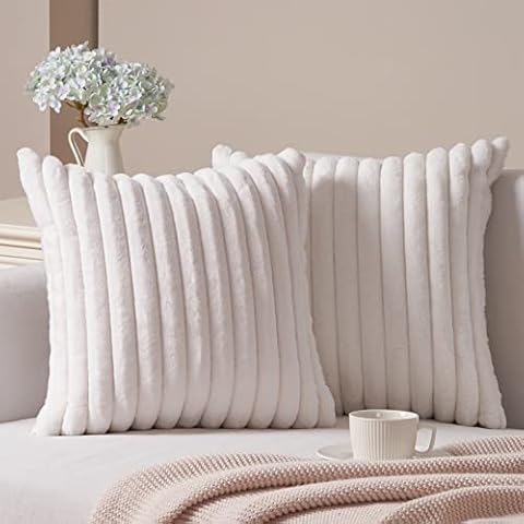 Topfinel Housse de Coussin Fausse Fourrure Cover