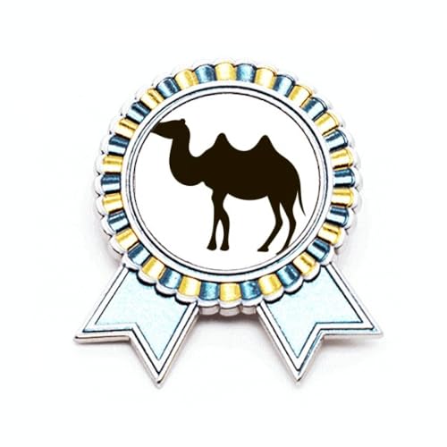 Broche animal mignon camel et noir en métal de taille M pour veste