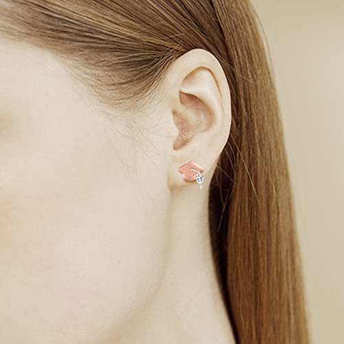 Graduation Gifts For Her 2022 - College Graduation Necklaces 925 Sterling Silver Inspirational Jewelry Graduate Presents For Women Girls Female (Rose Gold Earrings) #TOP5