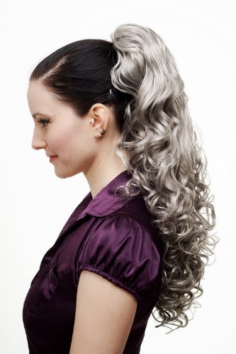 WIG ME UP - N310-51 Hairpiece ponytail extension very long massive volume voluminous curly amazing curls kinks silver grey gray 23inch - Image 2